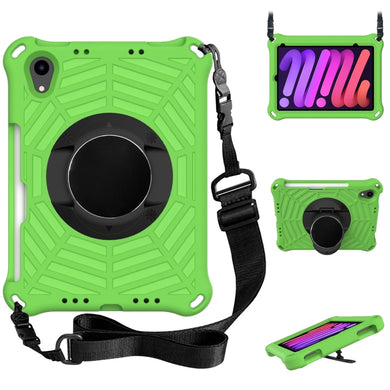 For iPad mini 6 Spider King EVA Tablet Case with Shoulder Strap & Holder & Pen Slot(Green)