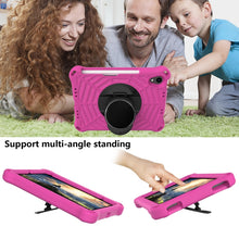 For iPad mini 6 Spider King EVA Tablet Case with Shoulder Strap & Holder & Pen Slot(Rose Red)