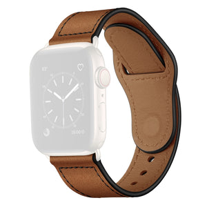 Leather Watch Band For Apple Watch Series 8&7 41mm / SE 2&6&SE&5&4 40mm / 3&2&1 38mm(Red Brown Bronze Gold)