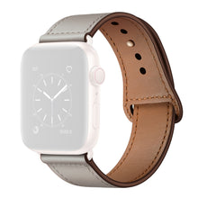 Leather Watch Band For Apple Watch Series 8&7 41mm / SE 2&6&SE&5&4 40mm / 3&2&1 38mm(Ivory + Champagne Gold)