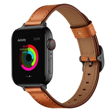 14mm Leather Watch Band For Apple Watch Series 8&7 41mm / SE 2&6&SE&5&4 40mm / 3&2&1 38mm(Semi Oil Brown Black Buckle)