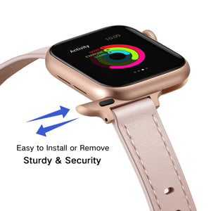 14mm Leather Watch Band For Apple Watch Series 8&7 41mm / SE 2&6&SE&5&4 40mm / 3&2&1 38mm(Pink)