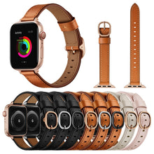 14mm Leather Watch Band For Apple Watch Series 8&7 41mm / SE 2&6&SE&5&4 40mm / 3&2&1 38mm(Semi Oil Brown)