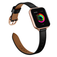 14mm Leather Watch Band For Apple Watch Ultra 49mm / Series 8&7 45mm / SE 2&6&SE&5&4 44mm / 3&2&1 42mm(Black Rose Gold Buckle)