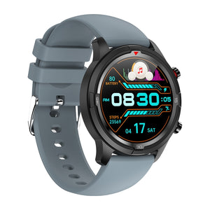 TW26 1.28 inch IPS Touch Screen IP67 Waterproof Smart Watch, Support Sleep Monitoring / Heart Rate Monitoring / Dual Mode Call / Blood Oxygen Monitoring, Style: Silicone Strap(Grey Blue)