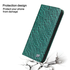 For iPhone X / XS Crocodile Texture PC + TPU Horizontal Flip Leather Case with Holder & Card Slots & Wallet(Green)
