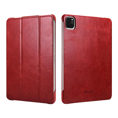 ICARER Smart Ultra-thin Tablet Protective Leather Case For iPad Pro 12.9 inch 2021 Red