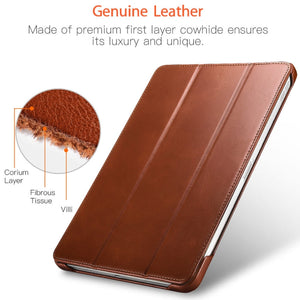 ICARER Smart Ultra-thin Tablet Protective Leather Case For iPad Pro 12.9 inch 2021 Brown