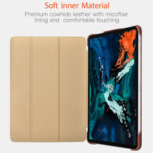 ICARER Smart Ultra-thin Tablet Protective Leather Case For iPad Pro 12.9 inch 2021 Khaki