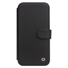 For iPhone 13 QIALINO Magnetic Buckle Phone Leather Case with Card Slot(Black)