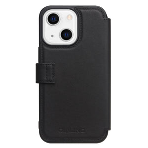 For iPhone 13 QIALINO Magnetic Buckle Phone Leather Case with Card Slot(Black)