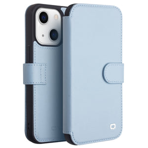 For iPhone 13 mini QIALINO Magnetic Buckle Phone Leather Case with Card Slot (Sierra Blue)