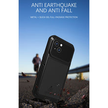 For iPhone 13 LOVE MEI Metal Shockproof Waterproof Dustproof Protective Phone Case(Black)