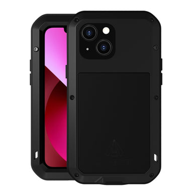 For iPhone 13 LOVE MEI Metal Shockproof Waterproof Dustproof Protective Phone Case(Black)