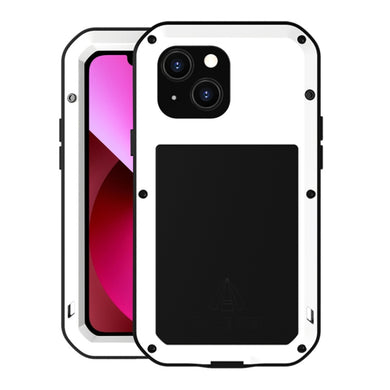 For iPhone 13 LOVE MEI Metal Shockproof Waterproof Dustproof Protective Phone Case(White)
