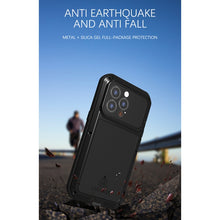 For iPhone 13 Pro LOVE MEI Metal Shockproof Waterproof Dustproof Protective Phone Case (Black)