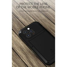 For iPhone 13 Pro LOVE MEI Metal Shockproof Waterproof Dustproof Protective Phone Case (Black)