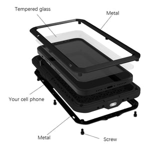 For iPhone 13 Pro LOVE MEI Metal Shockproof Waterproof Dustproof Protective Phone Case (Silver)