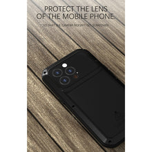 For iPhone 13 Pro LOVE MEI Metal Shockproof Waterproof Dustproof Protective Phone Case (Yellow)