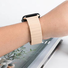 Mutural Liquid Silicone Magnetic Strap Watch Band For Apple Watch Series 8&7 41mm / SE 2&6&SE&5&4 40mm / 3&2&1 38mm(Starlight)