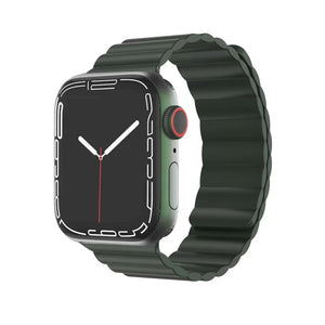 Mutural Liquid Silicone Magnetic Strap Watch Band For Apple Watch Series 8&7 41mm / SE 2&6&SE&5&4 40mm / 3&2&1 38mm(Green)