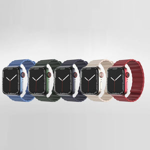 Mutural Liquid Silicone Magnetic Strap Watch Band For Apple Watch Series 8&7 41mm / SE 2&6&SE&5&4 40mm / 3&2&1 38mm(Starlight)
