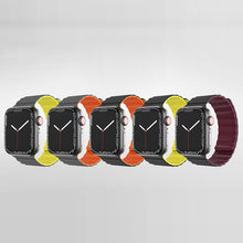 Mutural Moran Series Liquid Silicone Magnetic Strap Watch Band For Apple Watch Series 8&7 41mm / SE 2&6&SE&5&4 40mm / 3&2&1 38mm(Black + Wine Red)