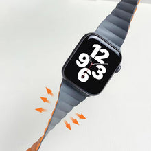 Mutural Moran Series Liquid Silicone Magnetic Strap Watch Band For Apple Watch Series 8&7 41mm / SE 2&6&SE&5&4 40mm / 3&2&1 38mm(Black + Wine Red)