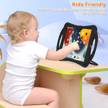 Cute Cat King Kids Shockproof Silicone Tablet Case with Holder & Shoulder Strap & Handle For iPad 10.2 2019 / 2020 / 2021 / Pro 10.5(Black Orange)