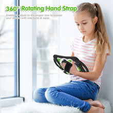 For iPad mini 6 Cute Cat King Kids Shockproof Silicone Tablet Case with Holder & Shoulder Strap & Handle(Black Green)