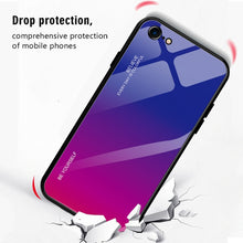 For iPhone SE 2022 / SE 2020 / 8 / 7 Gradient Color Glass Case(Blue)
