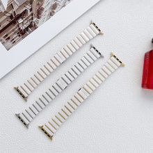 Ceramic One-bead Steel Strap Watch Band For Apple Watch Series 8&7 41mm / SE 2&6&SE&5&4 40mm / 3&2&1 38mm(White Silver)