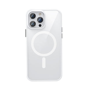 For iPhone 13 Crystal Clear Series Magsafe Magnetic Phone Case(White)