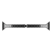 Diamond Encrusted Leather Strap Watch Band For Apple Watch Series 8&7 41mm / SE 2&6&SE&5&4 40mm / 3&2&1 38mm(Black)
