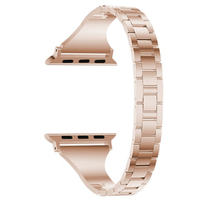 Diamond Encrusted Leather Strap Watch Band For Apple Watch Series 8&7 41mm / SE 2&6&SE&5&4 40mm / 3&2&1 38mm(Rose Gold)