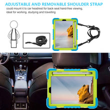 For iPad mini 6 Silicone + PC Tablet Case with Strap & Holder & Pen Slot(Blue + Green)