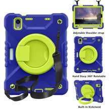 For iPad mini 6 Silicone + PC Tablet Case with Strap & Holder & Pen Slot(Navy Blue + Green)