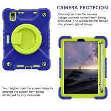 For iPad mini 6 Silicone + PC Tablet Case with Strap & Holder & Pen Slot(Navy Blue + Green)