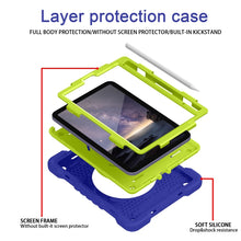 For iPad mini 6 Silicone + PC Tablet Case with Strap & Holder & Pen Slot(Navy Blue + Green)