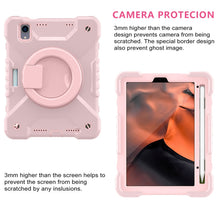 For iPad mini 6 Silicone + PC Tablet Case with Strap & Holder & Pen Slot(Rose Gold)