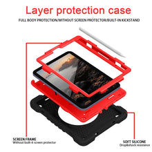 For iPad mini 6 Silicone + PC Tablet Case with Strap & Holder & Pen Slot(Black + Red)