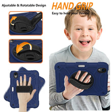 For iPad mini 6 Shockproof PC + Silicone Combination Tablet Case with Holder & Hand Strap & Shoulder Strap(Navy Blue)