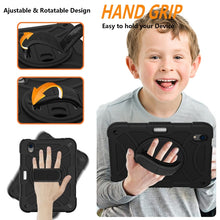 For iPad mini 6 Shockproof PC + Silicone Combination Tablet Case with Holder & Hand Strap & Shoulder Strap(Black)