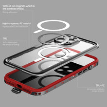 For iPhone 13 Pro Max PC + TPU + PET Shockproof Magsafe Waterproof Phone Case (Red)