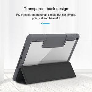 For iPad 10.2 Mutural Horizontal Flip PC + TPU + PU Leather Case with Holder & Pen Slot(Red)
