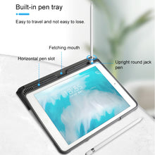 For iPad 10.2 Mutural Horizontal Flip PC + TPU + PU Leather Case with Holder & Pen Slot(Blue)