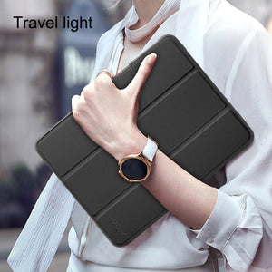 For iPad 10.2 Mutural Horizontal Flip PC + TPU + PU Leather Case with Holder & Pen Slot(Blue)