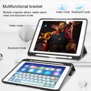 For iPad 9.7 Mutural Horizontal Flip PC + TPU + PU Leather Case with Holder & Pen Slot(Black)