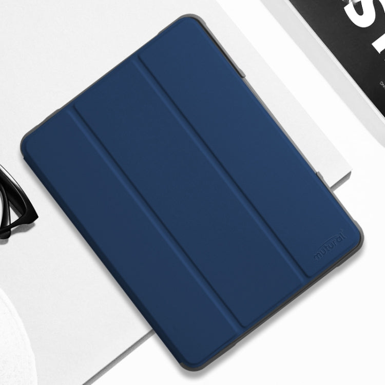 For iPad 9.7 Mutural Horizontal Flip PC + TPU + PU Leather Case with Holder & Pen Slot(Blue)