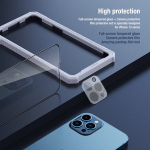 For iPhone 13 Pro NILLKIN 2 in 1 HD Full Screen Tempered Glass Film + Camera Protector Set